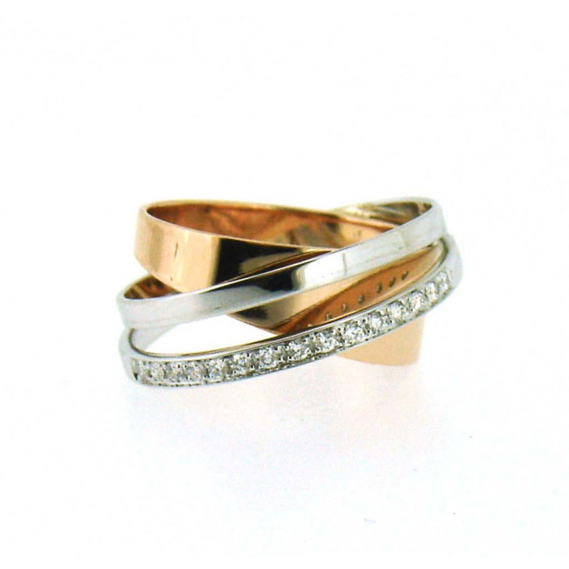 Bague OR Blanc et Rose 750 ml Diamants Bague OR Blanc et Rose 750 ml Diamants