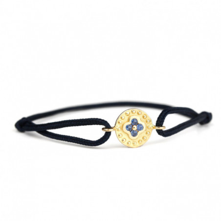 Bracelet TRÈFLE OR Jaune 750 ml Saphirs bleus