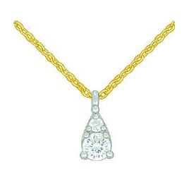 Collier OR Jaune et Blanc 750 ml Diamant