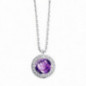 Collier OR Blanc 750 ml Diamants & Améthyste