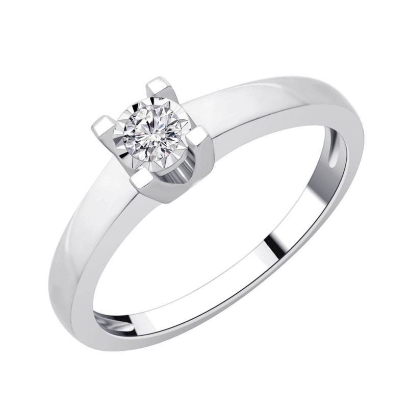 Bague Solitaire OR Blanc 750 ml Diamant
