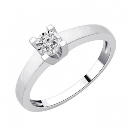 Bague Solitaire OR Blanc 750 ml Diamant