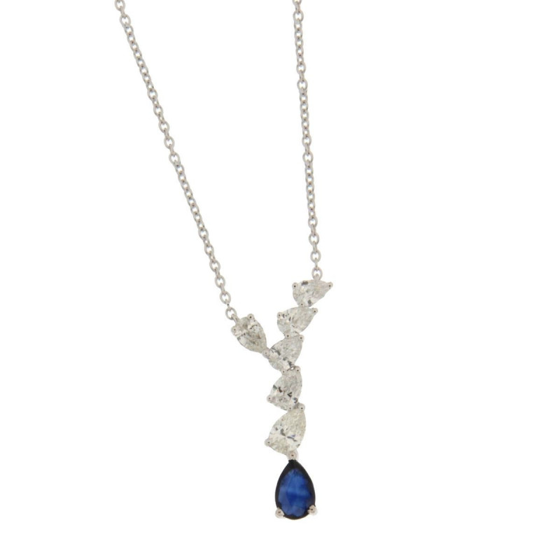 Collier OR Blanc 750 ml Diamants & Saphir Collier OR Blanc 750 ml Diamants & Saphir