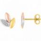 Boucles d'oreilles OR Jaune, Rose et Blanc 750 ml Diamants