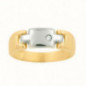 Bague OR Jaune et Blanc 750 ml Diamant
