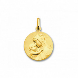 Médaille Vierge à l'Enfant OR Jaune 750 ml