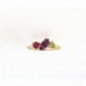 Bague OR Jaune 750 ml Améthyste, Peridot & Rhodolite