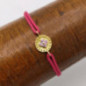 Bracelet TRÈFLE OR Jaune 750 ml Saphirs roses