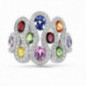 Collection WAVE OR Blanc 750 ml Diamants & Saphirs multicolores