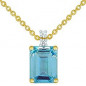Collier OR Jaune 750 ml Diamants & Topaze bleu