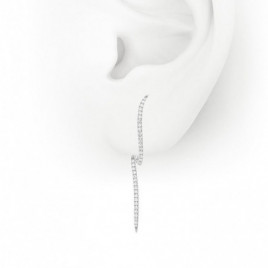 Boucles d'oreilles OR Blanc 750 ml Diamants