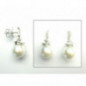 Boucles d'oreilles OR Blanc 750 ml Diamants & Perle de culture Akoya