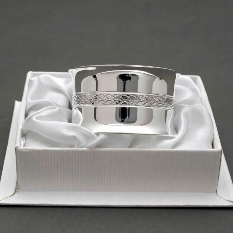 Collection MALMAISON Rond Serviette en metal Argenté