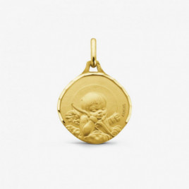 Médaille baptême Ange à l'Arc OR Jaune 750 ml