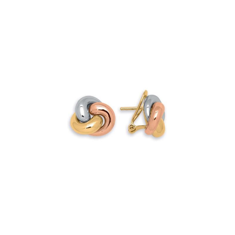 Boucles d'oreilles OR Blanc, Jaune et Rose 750 ml
