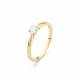 Bague Solitaire OR Jaune 750 ml Diamant