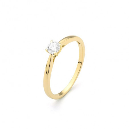 Bague Solitaire OR Jaune 750 ml Diamant