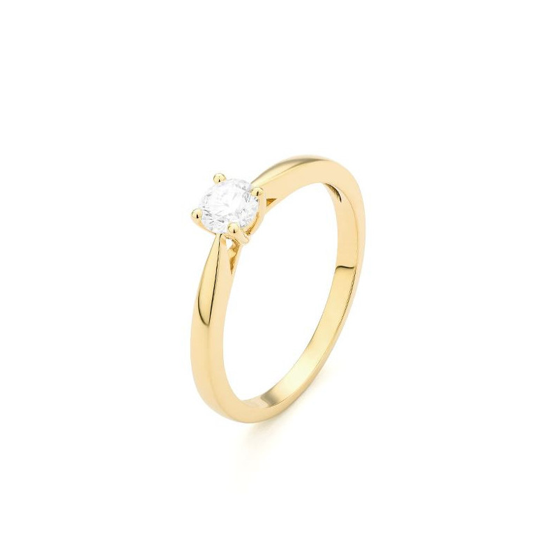 Bague Solitaire OR Jaune 750 ml Diamant