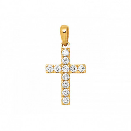 Pendentif Croix OR Jaune 750 ml Diamants