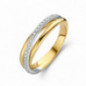 Bague Or Jaune et Blanc 750 ml Diamants