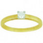 Bague Solitaire OR Jaune et Blanc 750 ml Diamant