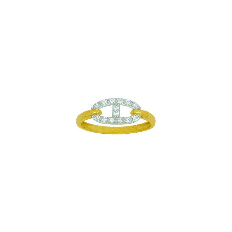 Bague OR Jaune et Blanc 750 ml Diamants