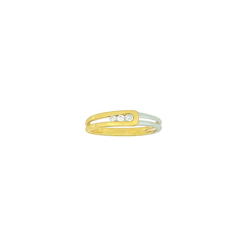 Bague Trilogie OR Jaune et Blanc 750 ml Diamants