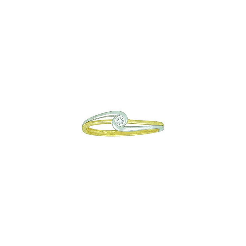 Bague OR Blanc et Jaune 750 ml Diamant