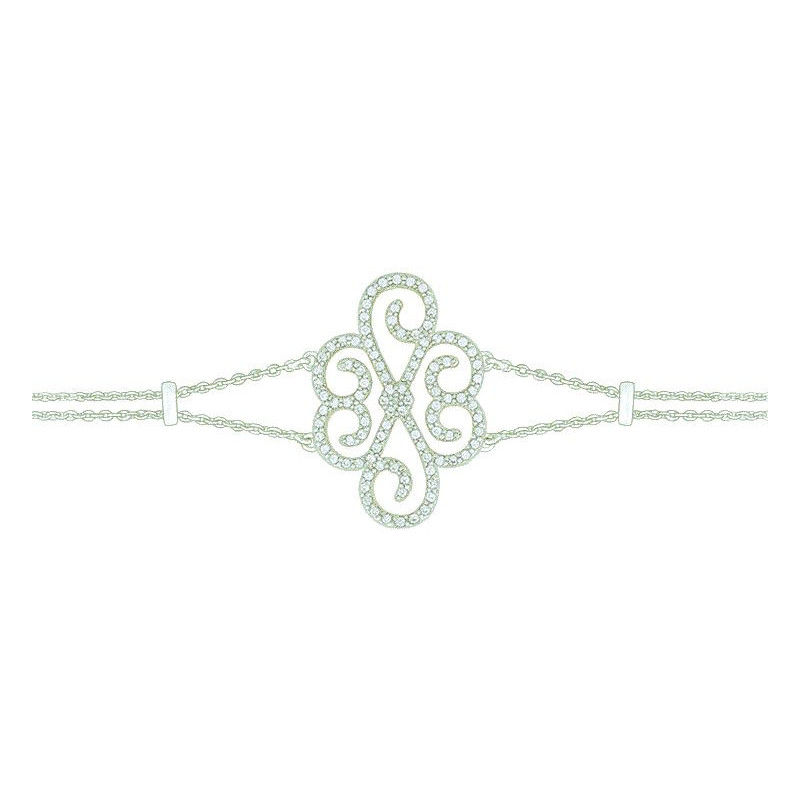 Bracelet OR Blanc 750 ml Diamants