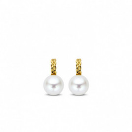 Boucles d'oreilles OR Jaune 750 ml Perles d' eau douce