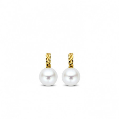 Boucles d'oreilles OR Jaune 750 ml Perles d' eau douce
