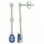Boucles d'oreilles OR Blanc 750 ml Diamants & Saphirs