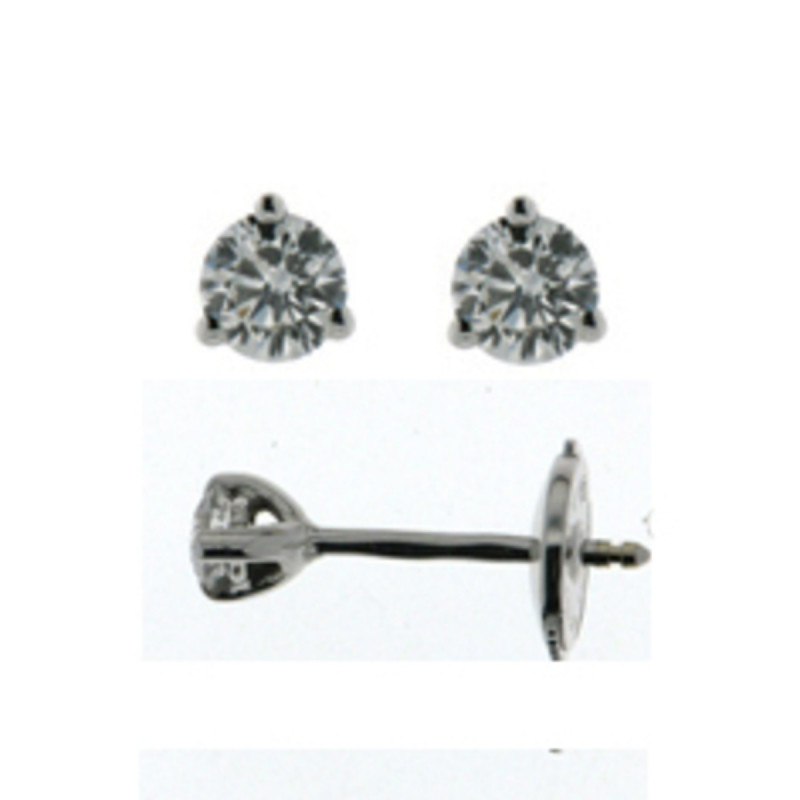 Boucles d'oreilles OR Blanc 750 ml Diamant