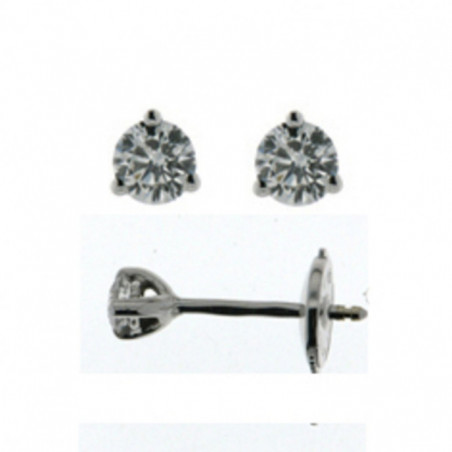 Boucles d'oreilles OR Blanc 750 ml Diamant