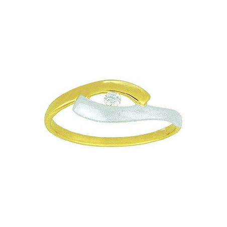 Bague OR Jaune et Blanc 750 ml Diamant