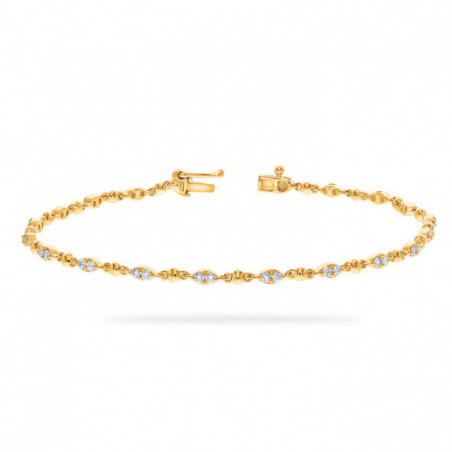 Bracelet OR Jaune 750 ml Diamants