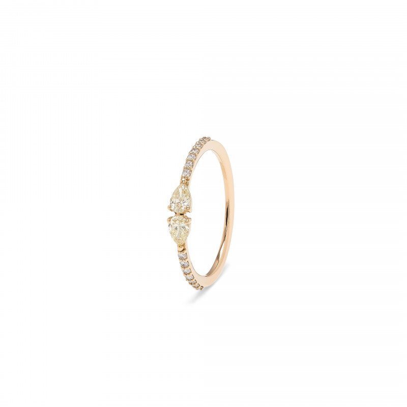 Bague OR Jaune 750 ml Diamants Jaunes & Blancs Bague OR Jaune 750 ml Diamants Jaunes & Blancs